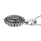 Alexandrit Anhänger mit Kette, 925 Silber platiniert ca. 0.69 ct