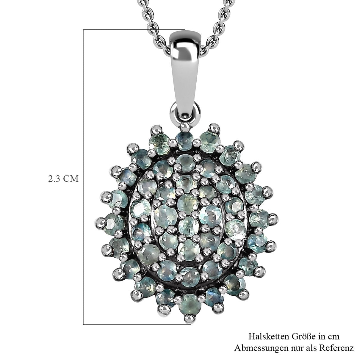Alexandrit Anhänger mit Kette, 925 Silber platiniert ca. 0.69 ct