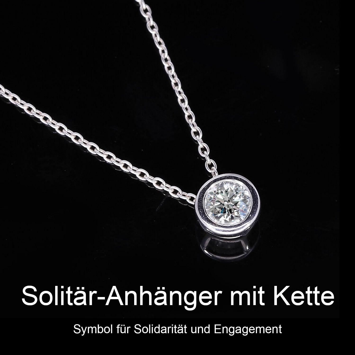 Luxuriant Diamond Trio: Labor Diamant Anhänger mit 50cm Kette Armband & Ohrringe 925 Silber platiniert