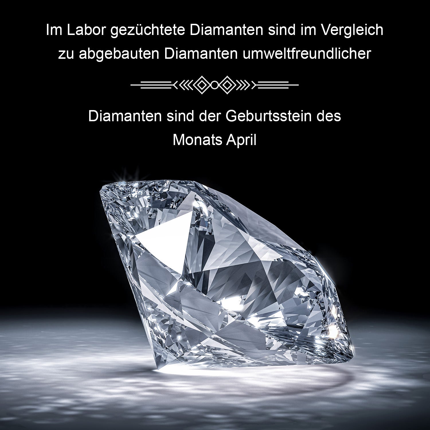 Luxuriant Diamond Trio: Labor Diamant Anhänger mit 50cm Kette Armband & Ohrringe 925 Silber platiniert