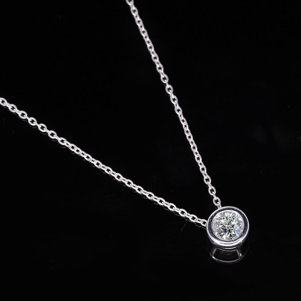 Luxuriant Diamond Trio: Labor Diamant Anhänger mit 50cm Kette Armband & Ohrringe 925 Silber platiniert