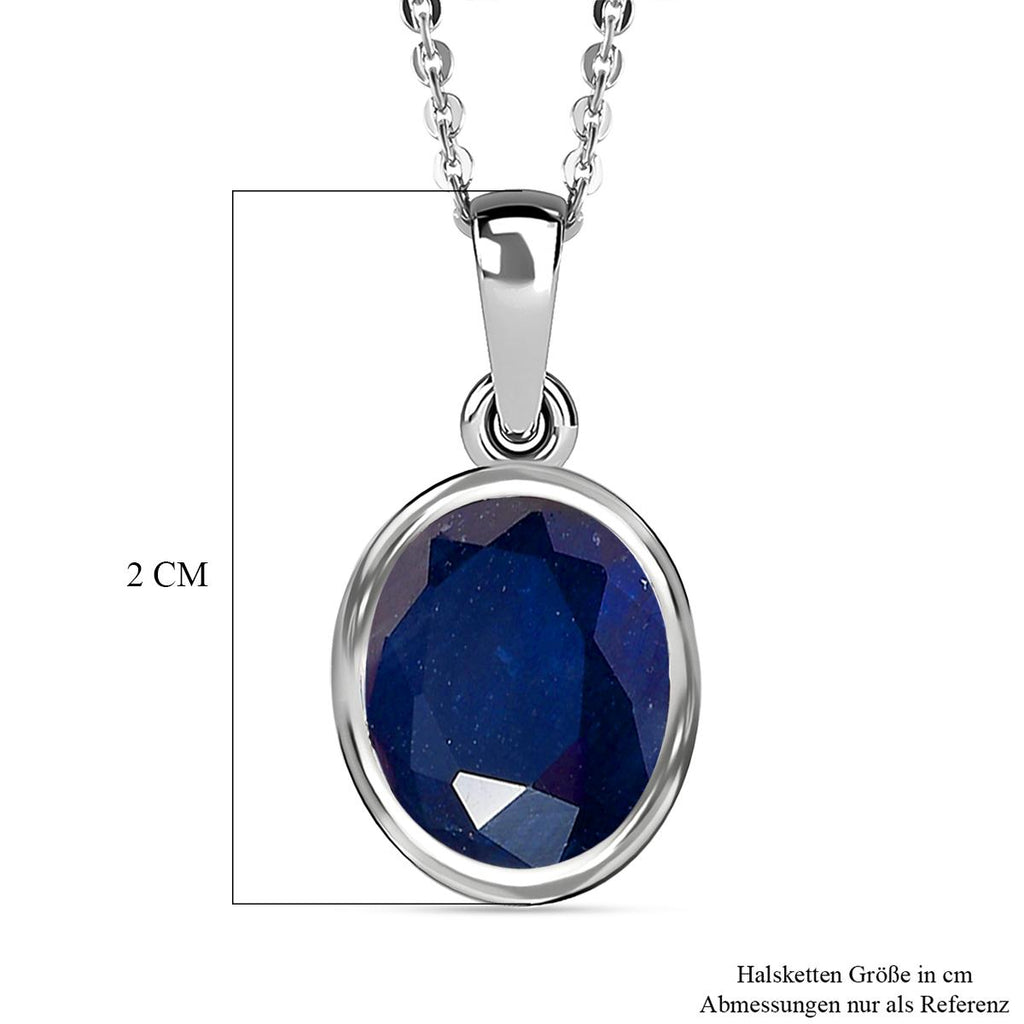 Masoala Saphir (Fissure gefüllt)-Anhänger mit Kette, 925 Silber platiniert ca. 4.99 ct