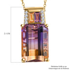 2er Set, AA Ametrin, Citrin und Amethyst Anhänger mit Kette, 925 Silber Gelbgold Vermeil ca. 7.98 ct