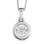 88 Facetten Moissanit-Anhänger mit Kette, 925 Silber platiniert ca. 0.44 ct