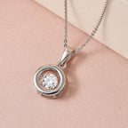 88 Facetten Moissanit-Anhänger mit Kette, 925 Silber platiniert ca. 0.44 ct