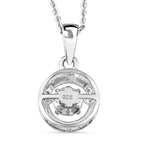 88 Facetten Moissanit-Anhänger mit Kette, 925 Silber platiniert ca. 0.44 ct
