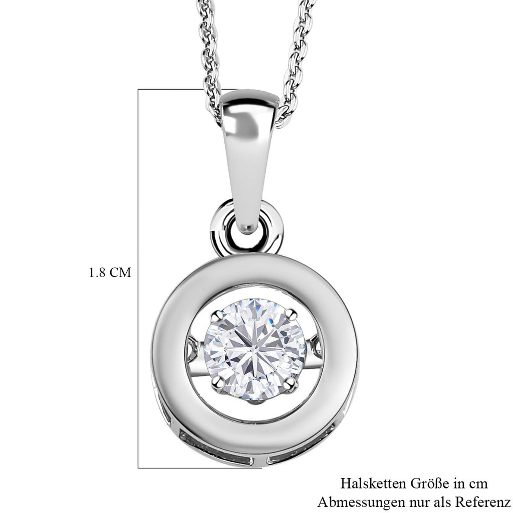 88 Facetten Moissanit-Anhänger mit Kette, 925 Silber platiniert ca. 0.44 ct
