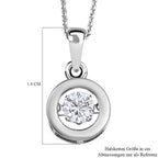 88 Facetten Moissanit-Anhänger mit Kette, 925 Silber platiniert ca. 0.44 ct