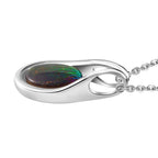 Kanadischer Ammolit Anhänger mit Kette, 925 Silber platiniert ca. 2.59 ct