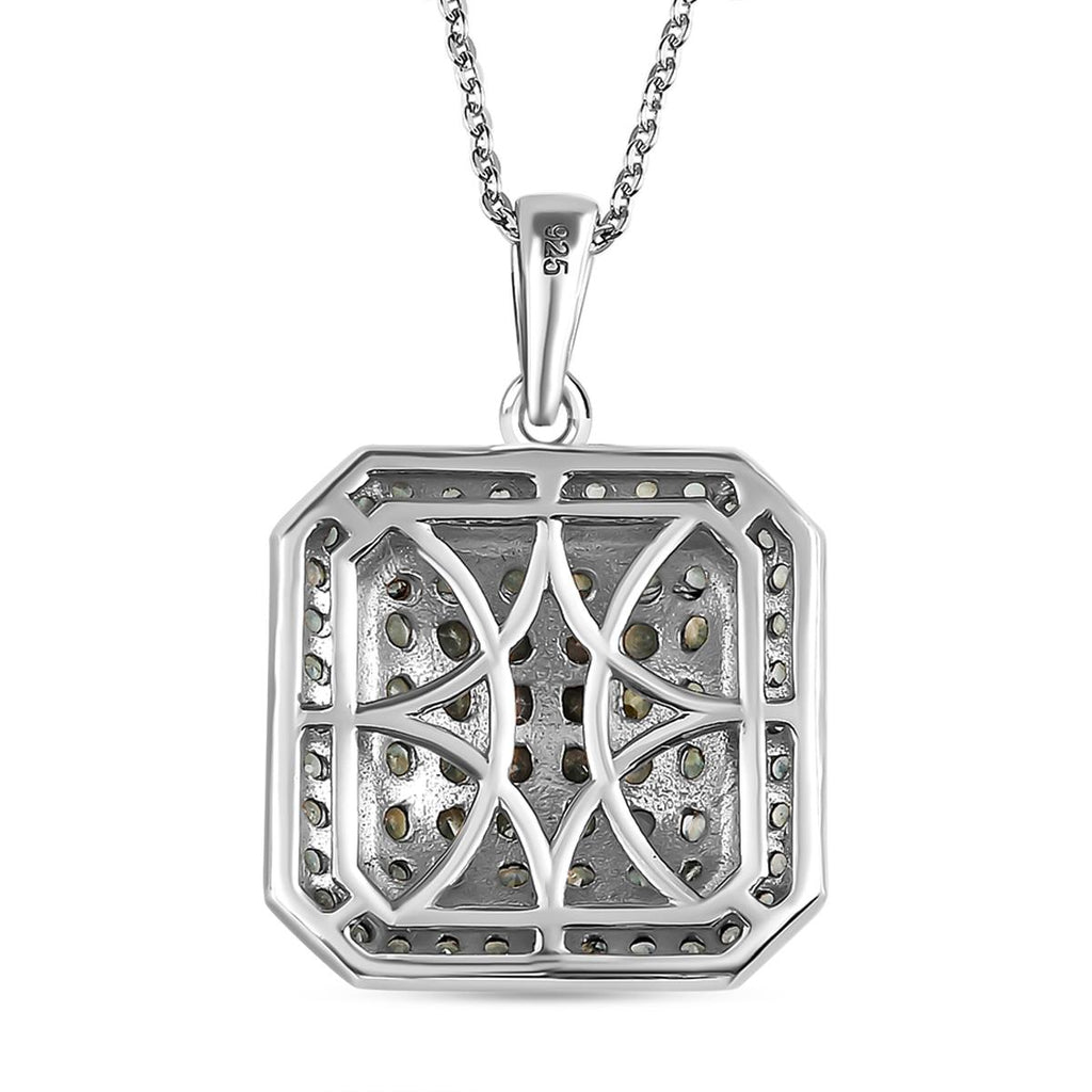 Alexandrit Anhänger mit Kette, 925 Silber platiniert, ca. 1.85 ct