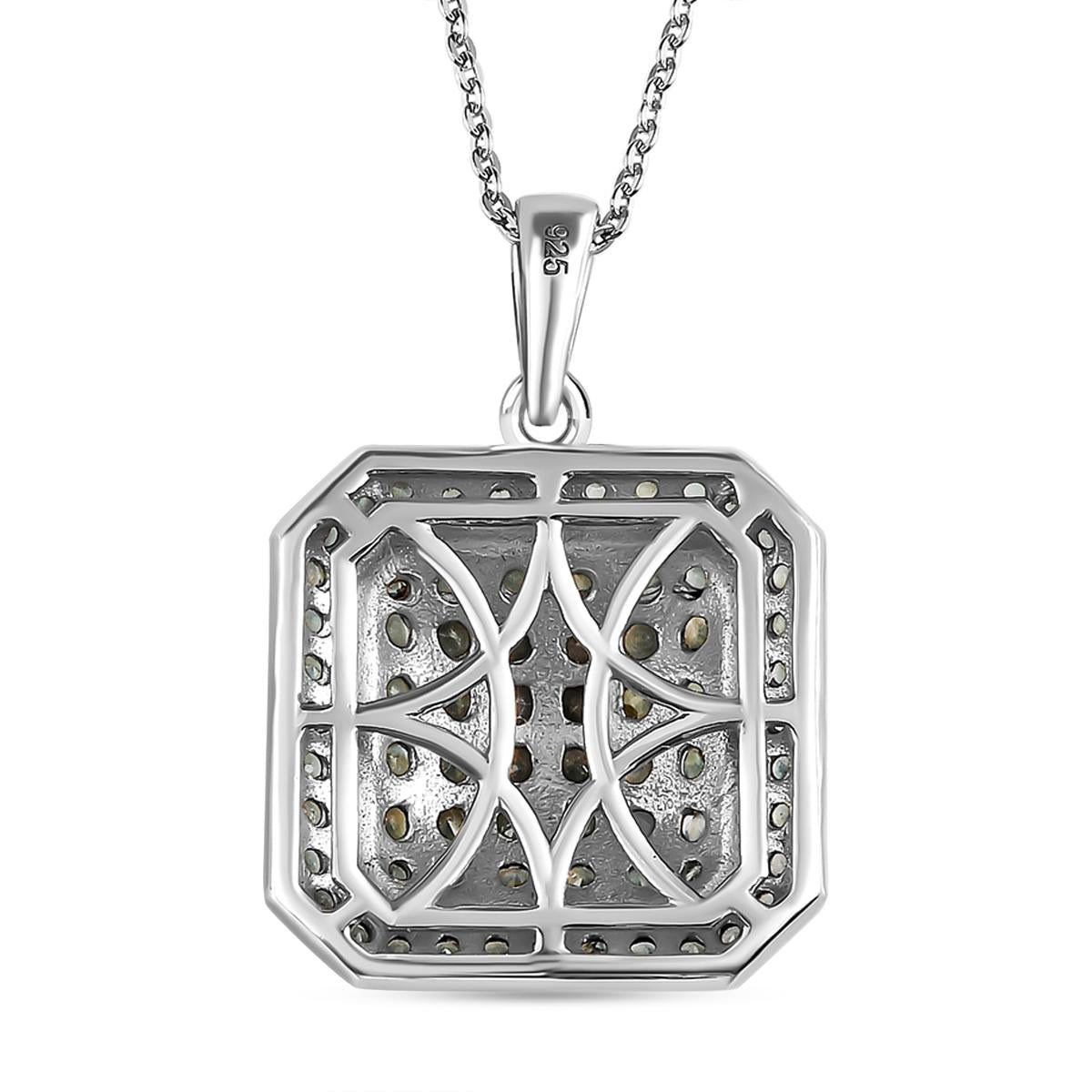 Alexandrit Anhänger mit Kette, 925 Silber platiniert, ca. 1.85 ct
