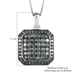 Alexandrit Anhänger mit Kette, 925 Silber platiniert, ca. 1.85 ct