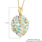 Natürlicher, äthiopischer Welo Opal Anhänger mit Kette, 925 Silber Gelbgold Vermeil ca. 4.14 ct