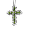 Natürlicher Chromdiopsid-Anhänger mit Kette, 50 cm - 1,25 ct.