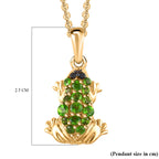 GP Trionfo Kollektion - Natürlicher Chromdiopsid Frosch-Anhänger, 925 Silber Gelbgold Vermeil ca. 0.76 ct