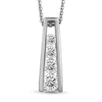 Moissanit-Anhänger mit Kette, 925 Silber platiniert ca. 0.55 ct
