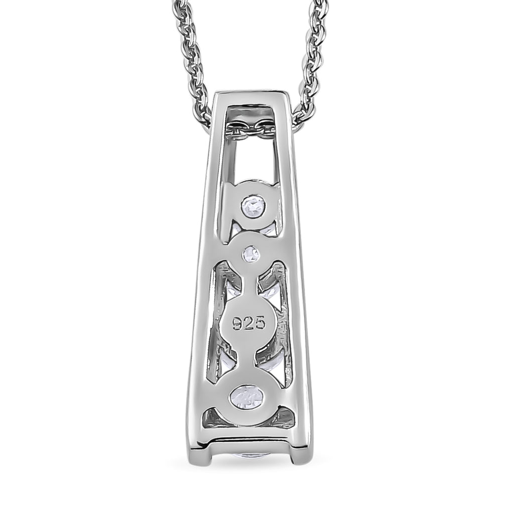 Moissanit-Anhänger mit Kette, 925 Silber platiniert ca. 0.55 ct