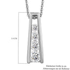 Moissanit-Anhänger mit Kette, 925 Silber platiniert ca. 0.55 ct