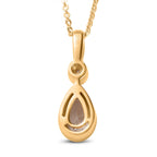 AAA Turkizit und weißer Zirkon-Anhänger mit Kette, 925 Silber Gelbgold Vermeil ca. 0.87 ct