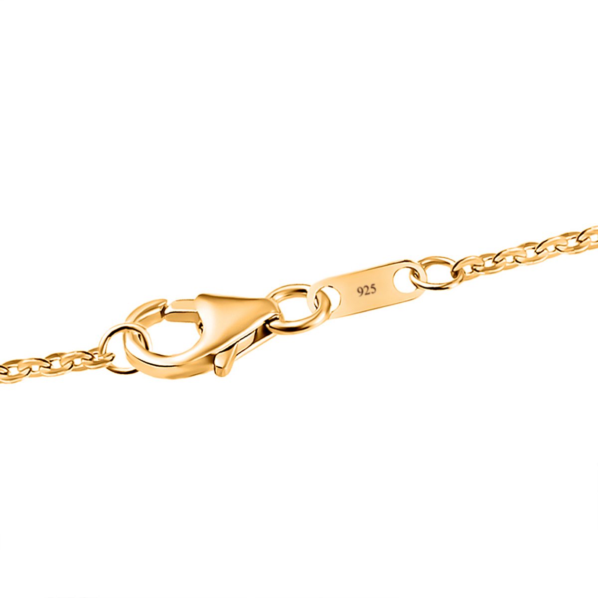 AAA Turkizit und weißer Zirkon-Anhänger mit Kette, 925 Silber Gelbgold Vermeil ca. 0.87 ct