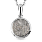 Meteorit-Anhänger mit Kette, 925 Silber platiniert ca. 7.27 ct