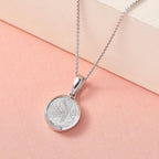 Meteorit-Anhänger mit Kette, 925 Silber platiniert ca. 7.27 ct