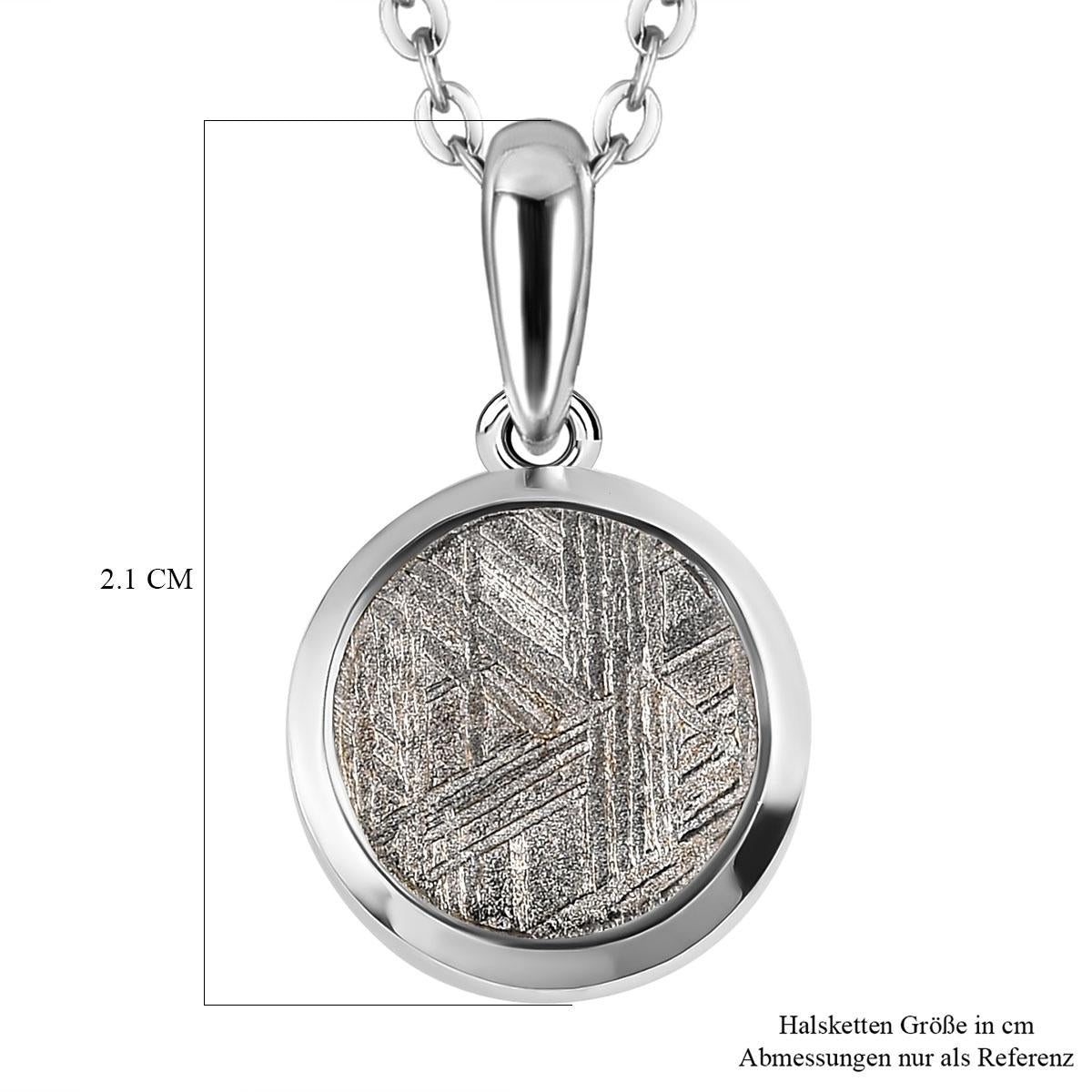 Meteorit-Anhänger mit Kette, 925 Silber platiniert ca. 7.27 ct