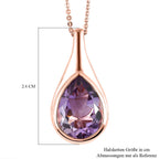 Rose de France Amethyst Anhänger mit Kette, 2er Set, 925 Silber Roségold Vermeil ca. 4,88 ct