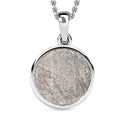 Meteorit-Anhänger mit Kette, 925 Silber platiniert ca. 19.45 ct