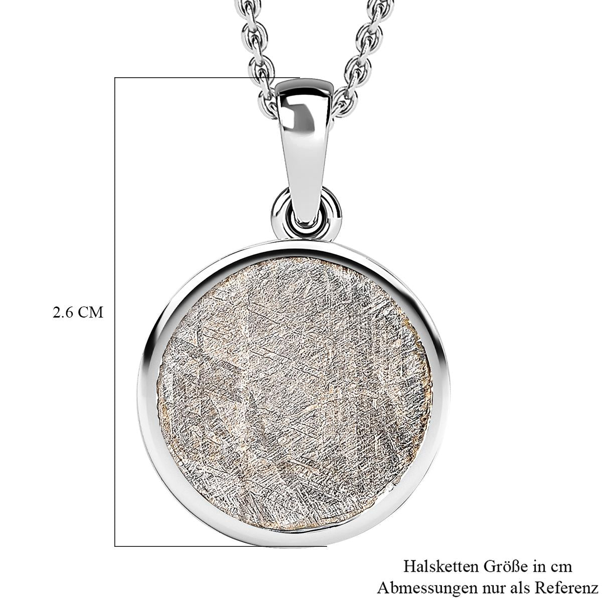 Meteorit-Anhänger mit Kette, 925 Silber platiniert ca. 19.45 ct