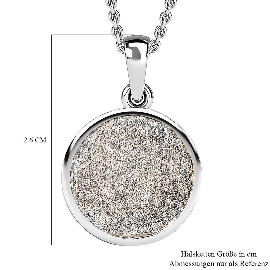 Meteorit-Anhänger mit Kette, 925 Silber platiniert ca. 19.45 ct