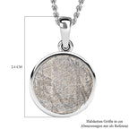 Meteorit-Anhänger mit Kette, 925 Silber platiniert ca. 19.45 ct