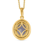Natürlicher Hackmanit und weißer Zirkon-Anhänger mit Kette, 925 Silber Gelbgold Vermeil ca. 3,19 ct