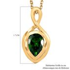 Natürlicher Chromdiopsid Anhänger mit Kette, 925 Silber vergoldet ca. 0.79 ct