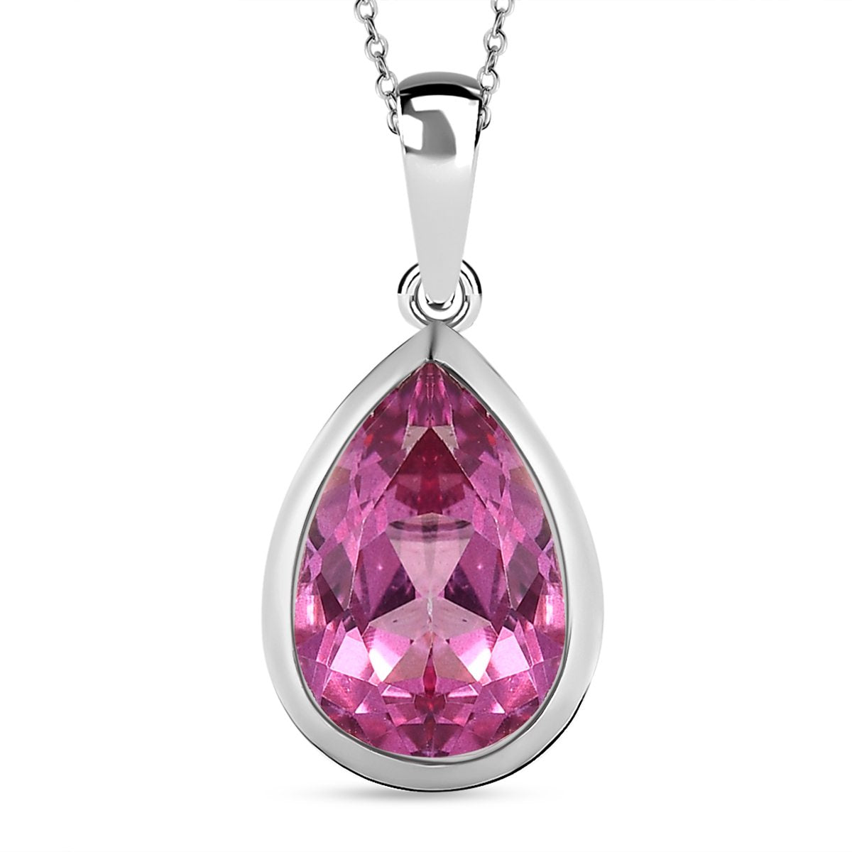 Rosa mystischer Topas Anhänger mit Kette, 925 Silber platiniert ca. 3.83 ct