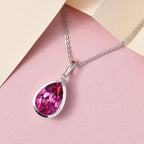 Rosa mystischer Topas Anhänger mit Kette, 925 Silber platiniert ca. 3.83 ct