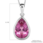 Rosa mystischer Topas Anhänger mit Kette, 925 Silber platiniert ca. 3.83 ct