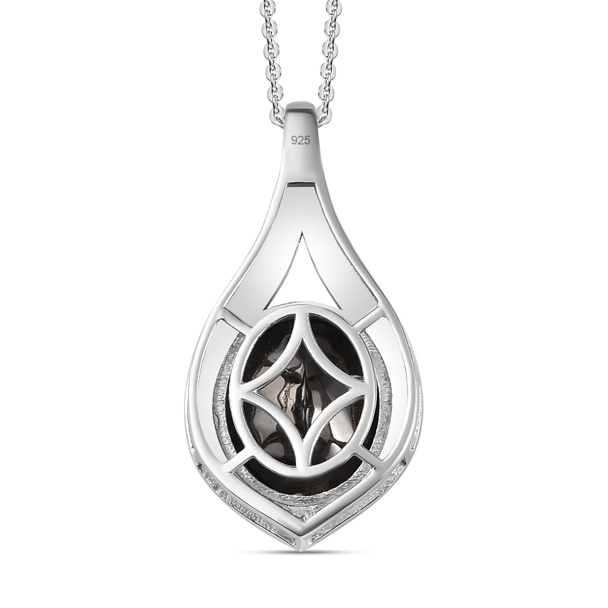 Elite Shungit Anhänger mit Kette, 925 Silber platiniert ca. 2.89 ct