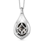 Elite Shungit Anhänger mit Kette, 925 Silber platiniert ca. 2.89 ct
