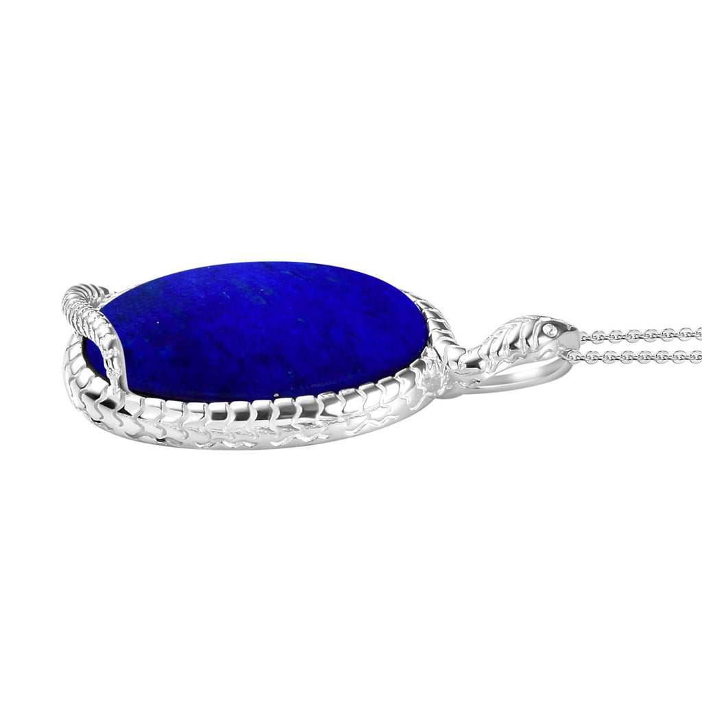 Lapislazuli-Anhänger mit Kette, 925 Silber ca. 36.52 ct