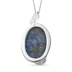 Lapislazuli-Anhänger mit Kette, 925 Silber ca. 36.52 ct
