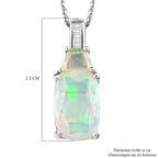 Natürlicher, äthiopischer Welo Opal Anhänger mit Kette, 925 Silber platiniert ca. 2.71 ct