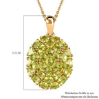 Peridot Anhänger mit Kette, 925 Silber Gelbgold Vermeil ca. 4,65 ct