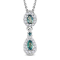 Alexandrit und Zirkon-Anhänger mit Kette - 0,71 ct.