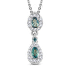 Alexandrit Anhänger mit Kette, 925 Silber platiniert ca. 0.71 ct