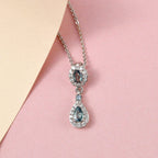 Alexandrit Anhänger mit Kette, 925 Silber platiniert ca. 0.71 ct