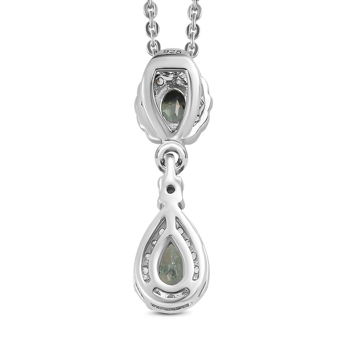 Alexandrit Anhänger mit Kette, 925 Silber platiniert ca. 0.71 ct