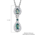 Alexandrit Anhänger mit Kette, 925 Silber platiniert ca. 0.71 ct