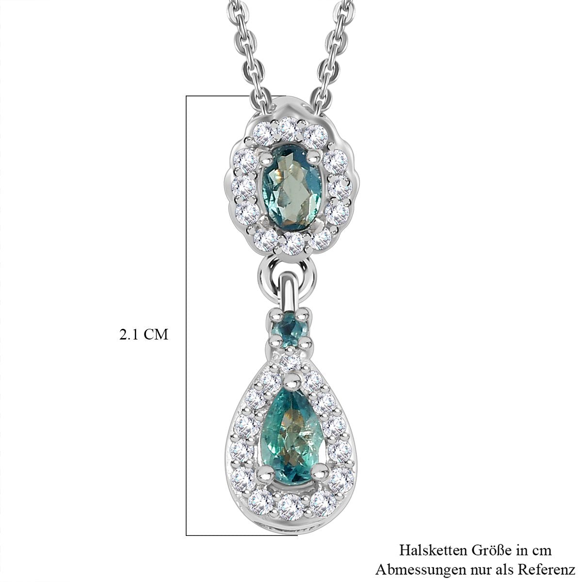 Alexandrit Anhänger mit Kette, 925 Silber platiniert ca. 0.71 ct