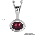 AA Rubellit Anhänger mit Kette, 925 Silber platiniert ca. 0.42 ct